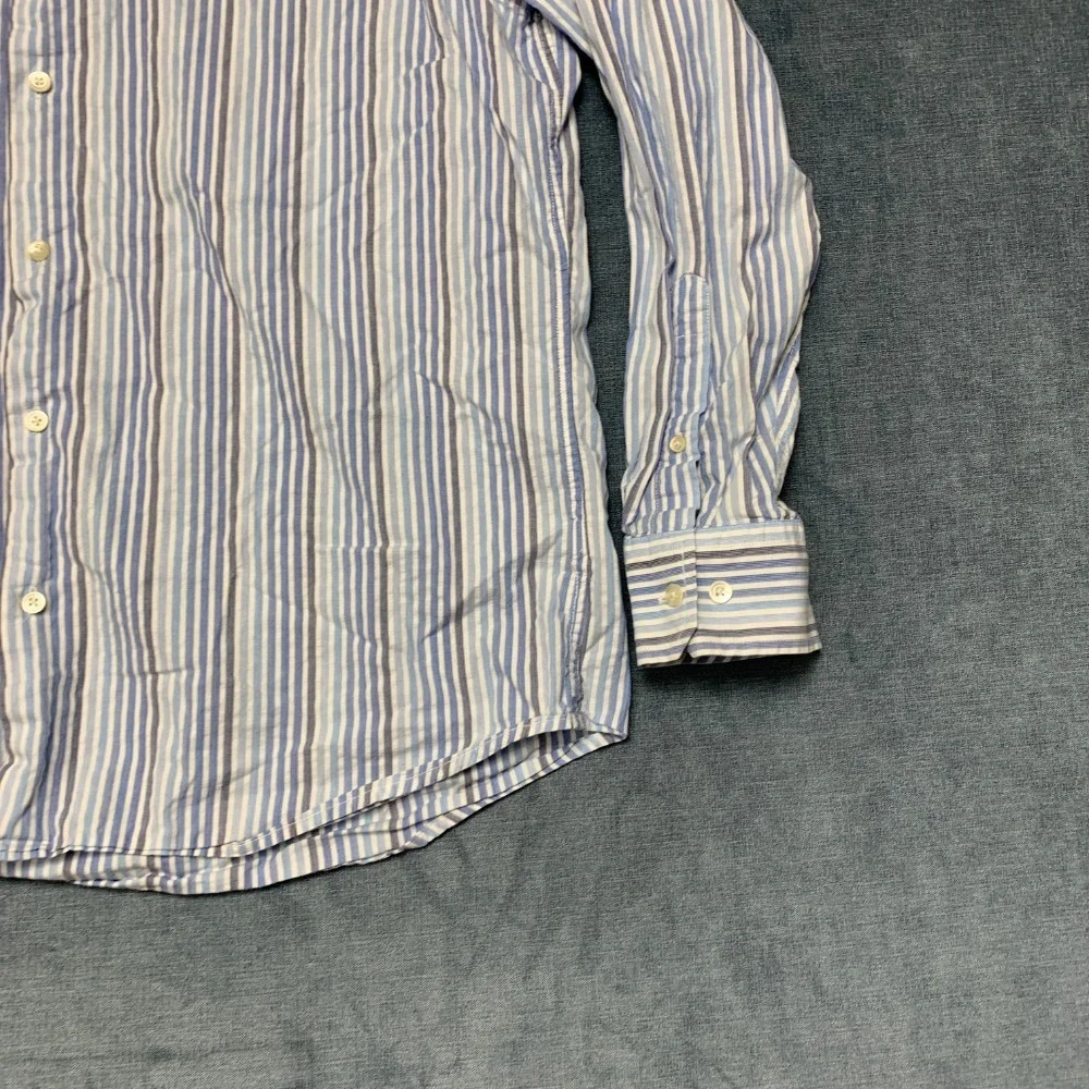 Banana Republic Shirt Mens Large Multicolor Striped Cotton Non Stretch Button Up